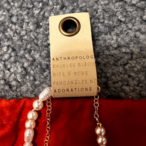 Anthropologie Pearl Necklace with Gold Chain - Picture 2 of 3